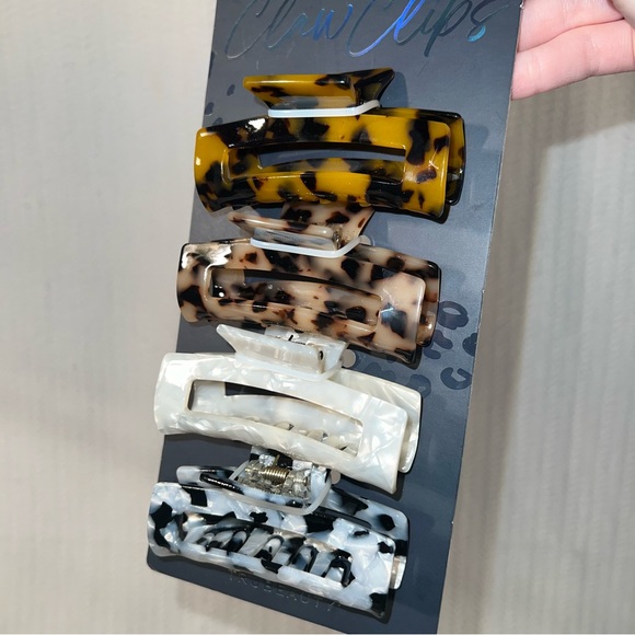 tru beauty / hair claw clips cheetah print 4 pack - Picture 2 of 7